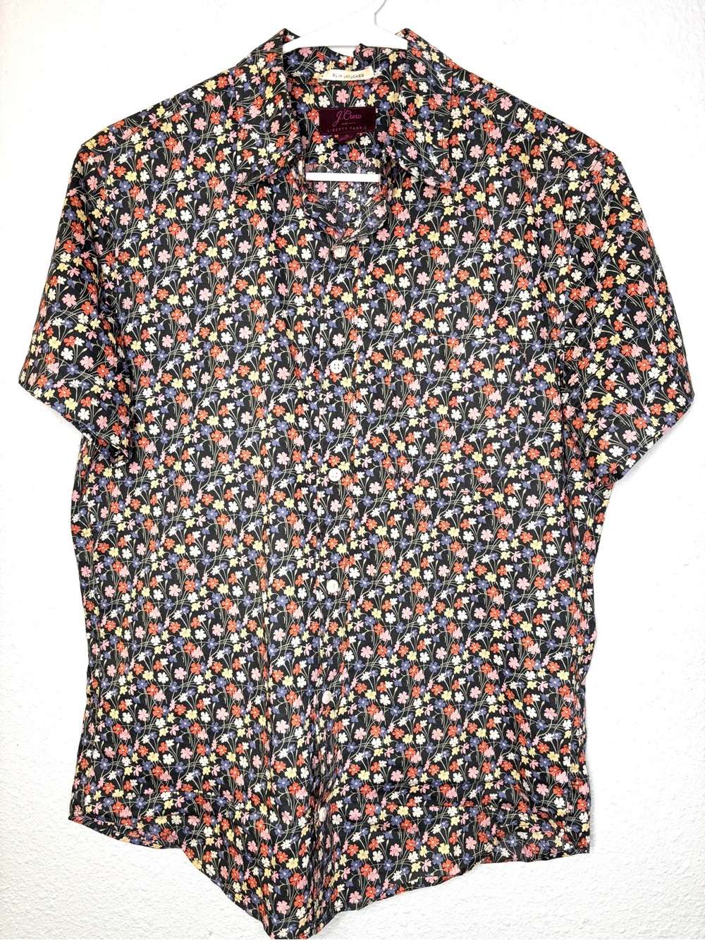 J. Crew x Liberty Fabric Floral Slim Untucked Short Sleeve Shirt S
